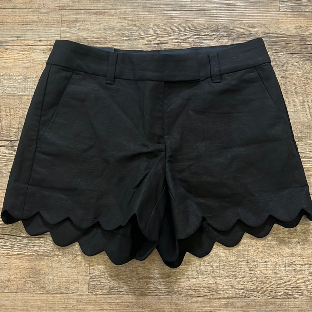 J. Crew black scalloped shorts